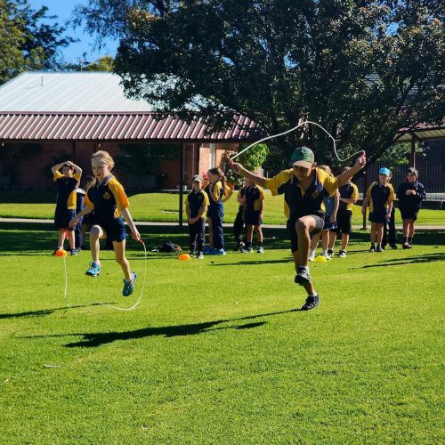 A skipping race for Jump Rope for Heart, at Moree Public School