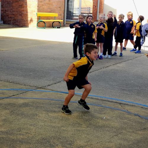 A young boy doing Jump Rope for Heart